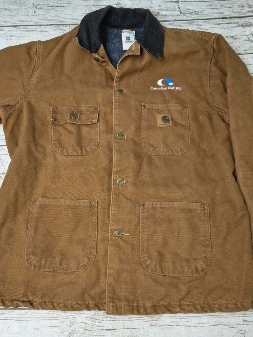Vintage 2004 Carhartt Made in USA C02 BRN Blanket-Lined Duck Canvas Chore Coat L